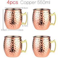 4 vnt. 550 ml tinklinės Maskvos Mule varinės puodeliai Metalinis puodelis Nerūdijančio plieno alaus vyno kavos puodelis Kokteilių įrankis 550ml beige