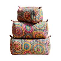 Quilted Cosmetic Bag Medium Size, Multi-Purpose Makeup Travel Storage Pouch for Women One Size
