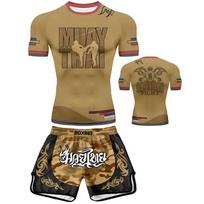 Vaikų MMA Treniruočių Rinkinys Trumpomis Rankovėmis Viršutinė Dalies Aukštu Liemeniu Šortai Bokso Muay Thai Kovos Sportas L