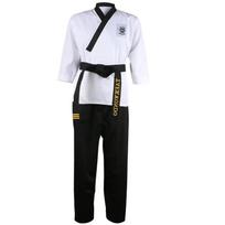 Taekwondo Poomsae Uniforma Suaugusiems Vaikams Treniruočių Varžybų Pasiruošimo Trenerių Baltas Viršus Mėlynos Raudonos Juodos Kelnės XL
