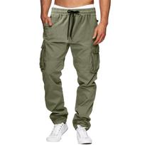 Men's Casual Multi-pocket Cargo Trousers, Long Work Pants for Europe America XL gray