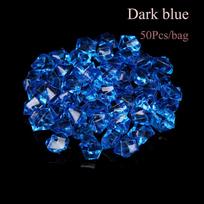 Spalvingi akvariumo kraštovaizdžio akmenukai, akmenukai, krištoliniai ledo kubeliai, vazos užpildas, dirbtiniai akmenys Dark blue