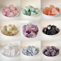 Flameless Crystal Aroma Diffuser: White, Green, Pink, Purple, Blue Crushed Fluorite Stone Ornament for Home Use 100g
