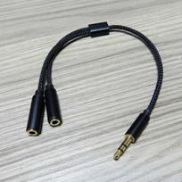 3.5mm Audio Splitter Y Jack 1 Male to 2 Female M/F 3.5mm Stereo Earphone Connector Adapter Earphone Accessories About 25cm