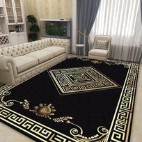 Prabangus didelio ploto kilimas svetainei Juoda Auksinė apdaila Sofos zona Neslystanti grindų danga Namų miegamojo prieškambario kilimai 200x400cm 200*230cm gray