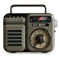 RELAX Multi-Function Retro Radio Speaker 7-in-1 Portable Radio, LED Light, Flashlight, Rechargeable, Hand-Crank, Solar-Powered