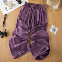 Fashion drape casual wide-leg pants women's thin 1116 summer new high-waisted loose and versatile narrow straight pants 4xl /32 [recommended to wear 72.5-77.5kg ] violetinė