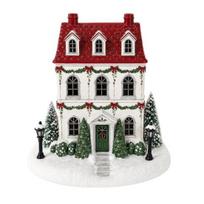 Christmas Village House Diffuser Aroma with Warm LED Light for Holiday Home Decor, Decorative Winter Wonderland Mist Humidifier Essential Oil