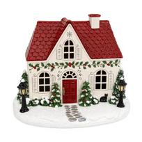 Christmas Village House Diffuser Aroma with Warm LED Light for Holiday Home Decor, Decorative Winter Wonderland Mist Humidifier Essential Oil