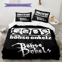 Böhse Onkelz grupės rašto patalynės komplektas Antklodės užvalkalas Pagalvės užvalkalas Namų dekoracija Gimtadienio dovana (1 * užvalkalas antklodei + 3 * užvalkalas pagalvei, be užpildo) 135x200cm white