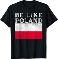 Būk kaip Lenkija Pusė Lenkijos JAV JAV Polska Marškinėliai L red
