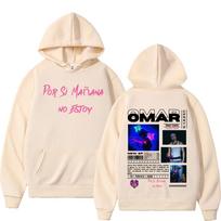 Omar Courtz Por Si Manana No Estoy  Tour Hooded Men's Fashion Harajuku Retro Sweatshirt High Quality Fleece Oversized Hoodie S