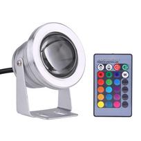 Jūrinė jachta 10W 12V RGB LED taškinio apšvietimo lietaus lempa su nuotolinio valdymo pulteliu Sidabriškai balta gray