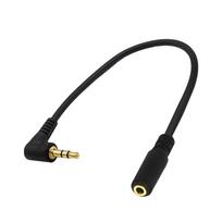 Space Saving Right Angle 3.5mm 3Pole Male to 3.5mm 4Pole Female Audio Adapter Cable for Headphones and Smartphones