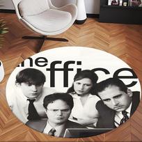 The Office (1) Round Office Rug Decorative Floor Rug for Office Bedroom Living Room and Home Space 80cmx80cm brown