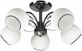 Šviestuvas lubų Candellux Lighting Graphite 35-22554, E27, 5 x 40 W, balta sp. / juoda sp.