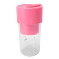 Portable Blender Cup 340ml 22000RPM Powerful Juicer Blender Cup with Straw Stainless Steel Cutter Blue rožinė