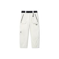 Li Ning Solid Color Multi-Pocket Cuffed Ski Pants Unisex pants Off-White Black AHXT007-1 L white