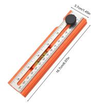 Ruler Multi-role Depth Measuring Ruler Adjustable Woodworking Multi-angle Marking Ruler Positioning Scribing Protractor Tools orange