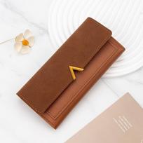 New PU Wallet Tri-Fold Multi-card Slot Long Purses Card Holder Hasp Closure Coin Purse Women