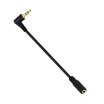 Space Saving Right Angle 3.5mm 3Pole Male to 3.5mm 4Pole Female Audio Adapter Cable for Headphones and Smartphones