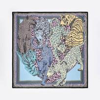 BIMBA Y LOLA Pastel Cat Heart & Border Scarf B256AIF011PKF Pink_FREE gray