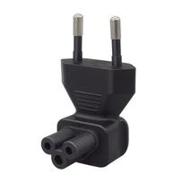EU Standard Power Plug Adapter with EU4.0MM Male to IEC320 C5 Female Right Angled Connection for Electronics 1 black