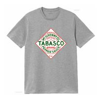 TABASCO prekių ženklo pipirinis padažas Pagaminta JAV T marškinėliai Dydžiai S M L XL XXL Spalvos Juoda Raudona Balta vintažinis skalbtas vyriškas grafinis paprastas M gray