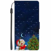 Christmas Flip Case For Motorola Moto G15 / G05 / E15 / G15 Power 4G Wallet Leather Cover With Lanyard Cartoon Wallet Phone Case Moto E15&Case & Strap black