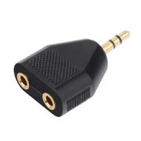 2/4/8Pcs 3.5mm Copper Gold Stereo 1 Male Plug to Dual Female Jack Socket for Audio Y Splitter Headphone Adapter Connector 2PCS black