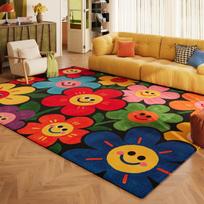 Dopamino spalvos svetainės dekoracija Minkštas kilimas Didelio ploto poilsio zonos grindų kilimėlis Skalbiami kilimai miegamajam Neslystantis prieškambario kilimėlis 100x160cm