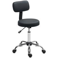 Swivel Stool, Padded Backrest, 120 kg, 46x51x78-93 cm, Black juoda