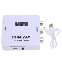 HD daugialypės terpės sąsajos į AV keitiklio adapteris RCA skirstytuvui perjungikliui 1080P televizoriamsBaltas su žyma