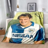 Grasshopper Club Zurich Senovinis futbolo žaidėjo portretas Flanelinis pledas Retro Šveicarijos futbolo metamas pledas Futbolo gerbėjo miegamasis Šilta sofos uždangalas Kilimėlis 80cm x 120cm gray