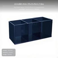 Mini stiklinis stalo akvariumas, itin skaidrus Betta žuvytės akvariumas, juodas galas, 2 dydžiai Galinė dalis Black Glass 3 Comp 30*12*15cm white