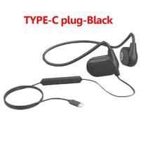 Open Ear Wired Headphones Air Conduction Gaming Headset 3.5mm Type-c USB Plug Stereo Earphones for Computer Laptop Mobile Phone 4 Black-Type-c