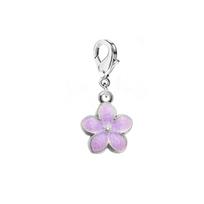 Teamer Enamel Flower Stainless Steel Charms With Lobster Clasp Gold Color DIY Pendant Making Bracelet For Woman Jewelry Gift 4 C-S white
