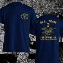 Jūrų SEAL Komanda Trys DEVGRU Coronado JAV Specialiosios Karinės Pajėgos Marškinėliai Vasariniai Medvilniniai Trumpomis Rankovėmis O-Kaklas Vyriški Marškinėliai Streetwear M black