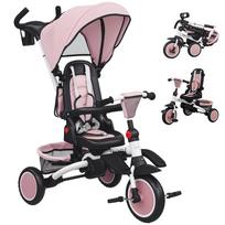 6-in-1 Convertible Tricycle, Foldable, 360 Rotating Seat, Parent Handle, Canopy, Pink