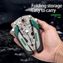 1PC Foldable Wire Stripper Pulley Design Multi-function Electrician Wire Splitter Wire Winding Pliers Crimping Pliers Hand Tool gray