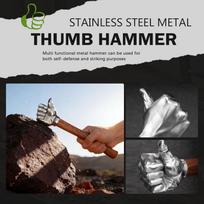 Stainless Steel Thumb Hammer, Multi-functional Hammer, Can Be Used To Crack , Hammer Nails, Fun And Creative Design. One Size