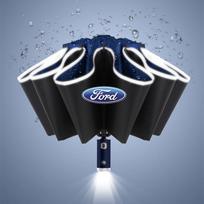 For Ford D258 Automatic Umbrella LED Reflective Strip Rain Wind Umbrella for Fords 2 3 4 5 MK 2 6 7 Ranger Fiesta Kuga Mondeo Fusion Taurus mėlyna
