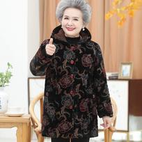 Pagyvenusios moterys Žieminės striukės Paltai 5XL Senolių Šilti Viršutiniai Drabužiai Storas Šiltas Velvetas su gobtuvu Parkas Močiutė Parka 4XL beige