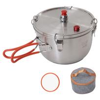 Outdoor Pressure Cooker Meats Pot Porable Camping Pressure Pot Outdoor Cookware Stove Cooking Pot Easy to Carry A gray