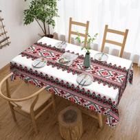Stačiakampis vandeniui ir aliejui atsparus Ukrainietiškos siuvinėtos staltiesės staltiesės dangalas 45 -50  Tinka bohemiško geometrinio rašto staltiesei 137x183cm
