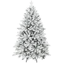 Artificial Christmas tree with snow flocking, 150 cm, Christmas tree with 768 branches, foldable metal stand, green žalia