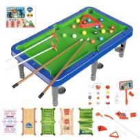 6-in-1 Mini biliardo stalo žaidimas 2–4 žaidėjams Tėvų ir vaikų interaktyvus imituojamas baseino stalas 6 in 1 green