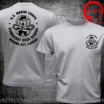 JAV Jūrų pėstininkų kovinis nardytojų mokykla Usmc Marškinėliai 100% Medvilnė Apvalus kaklas Trumpomis rankovėmis Vasaros Atsitiktiniai Unisex Marškinėliai Streetwear Marškinėliai 4XL white