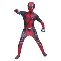Halloween Superhero Deadpool Cosplay Suit Jumpsuit Backpack Fantasy Movie Character Mask Tights With Sword And Bag Holiday Set 140 black