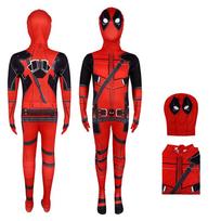 Halloween Superhero Deadpool Cosplay Suit Jumpsuit Backpack Fantasy Movie Character Mask Tights With Sword And Bag Holiday Set 110 black